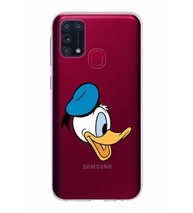 Samsung Galaxy M31 Kapak Donald Duck Tasarımlı Şeffaf Silikon Kılıf
