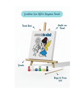 Annemizin Günü Temalı Eğitici Boyama Tuvali – Şövaleli Set 20x20 cm