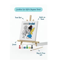 Annemizin Günü Temalı Eğitici Boyama Tuvali – Şövaleli Set 20x20 cm