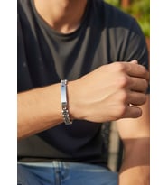 Çelik Silver Erkek Plaka Rolex Bileklik - 26blke07