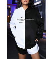 Dream Always Baskılı Oversize Sweatshirt (Siyah)