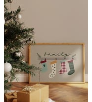 Çerçevesiz Poster Aile ile Yılbaşı Mutluluğu (Çok Renkli)