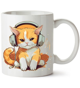 Kedi Baskılı Porselen Kupa Bardak