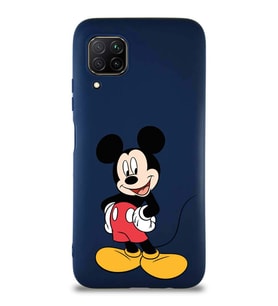 Huawei P40 Lite Soft Premier Kapak Mickey Mouse-E Tasarımlı Silikon Kılıf - Lacivert (Şeffaf)