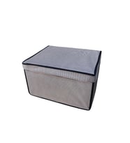 Maxi Çok Amaçlı Saklama Kutusu Kutu Hurç Organizer Oyuncak Kutusu Hurç Çizgi Desen 40x50x30 (Lacivert)