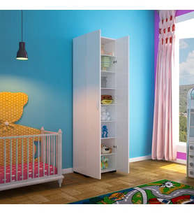 Modilayn Sekiz Raflı CokAmaclı Dolap Mutfak Dolabı Banyo Dolabı Ofis Dolabı (Beyaz)