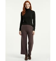 Kahverengi Triko Kadın Wide Leg Pantolon