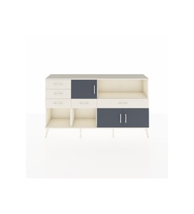 Arges Konsol 2 Raflı 5 Çekmeceli 3 Kapaklı 176x30x99 Aytaşı-Antrasit/Aytaşı
