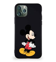 Apple iPhone 11 Pro Soft Premier Kapak Mickey Mouse-D Tasarımlı Silikon Kılıf - Siyah (Şeffaf)