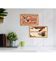 BK Home Coffee Tasarımlı Dekoratif 2'li Retro Ahşap Tablo-14