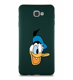 Samsung Galaxy J7 Prime Soft Premier Kapak Donald Duck-A Tasarımlı Silikon Kılıf - Yeşil (Şeffaf)