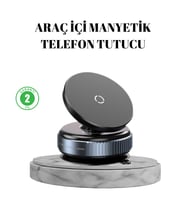 Vakumlu Vantuzlu Mıknatıslı Telefon Tutucu 360 Derece Döner