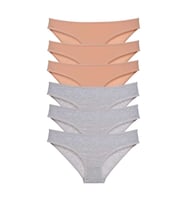 6 adet Süper Eko Set Likralı Kadın Slip Külot Ten Gri