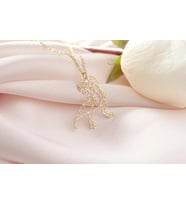 Origami Trex Dinozor Kolye 925K Gümüş (Gold)
