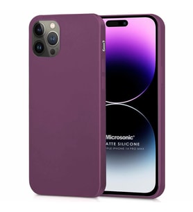 Microsonic Matte Silicone Apple iPhone 14 Pro Max Kılıf Mor