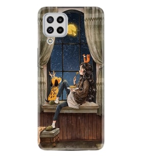 Samsung Galaxy M22 Kılıf Desenli Silikon Güzel Kılıf Ananas Camera Glass 1358