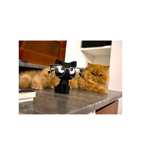 Kedi Gözlük Standı, Gözlük Tutucu Dekoratif Plastik Obje 14x9 cm Sevimli Kedi Glasses Holder