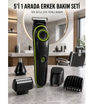 5'i 1 Arada Erkek Bakım Seti Çok Başlıklı Sakal Vücut Burun Kulak Tıraş Makinesi