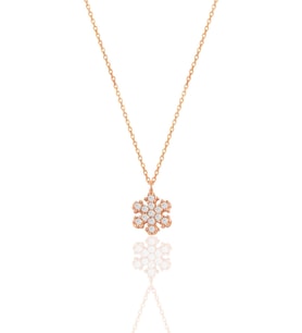 Söğütlü Silver Gümüş  rose  zirkon taşlı kar tanesi kolye
