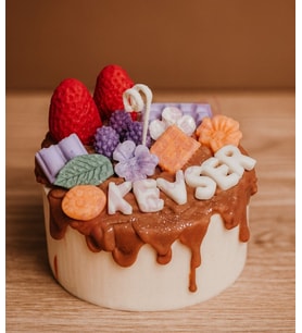 Mumelia Candles Doğum Günü Pastası - Doğal Soya Dekoratif Hediyelik Mum - Çilek Temalı