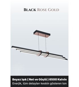 Cosmo Rose Gold Lineer LED Sarkıt Avize – Kumandalı Dim Edilebilir – Aşağı Işık