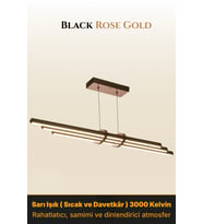 Cosmo Rose Gold Lineer LED Sarkıt Avize – Kumandalı Dim Edilebilir – Aşağı Işık