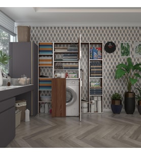 Kenzlife çamaşır makinesi dolabı kasparovmega cvz 180*156*55-20 banyo kapaklı arkalıksız (Karışık)