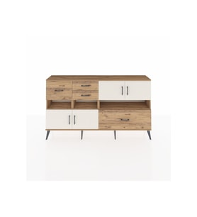 Arges Konsol 5 Raflı 4 Çekmeceli 4 Kapaklı 176x30x99 Çam-Aytaşı/Çam