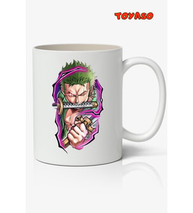 One Piece Roronoa Zoro Anime Temalı Beyaz Kupa Bardak Sevgiliye Arkadaşa Hediye