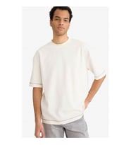 Defacto Basic Ekru Erkek T-Shirt C0147AX/ER105