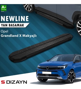 S-Dizayn Opel Grandland X Makyajlı Hybrid NewLine Siyah Yan Basamak 183 Cm 2021-2024 A+ Kalite
