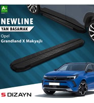 S-Dizayn Opel Grandland X Makyajlı Hybrid NewLine Siyah Yan Basamak 183 Cm 2021-2024 A+ Kalite