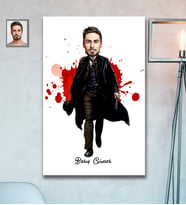 Kişiye Özel Kabadayı Karikatürlü  Ahşap Tablo 30x47 Bay-2