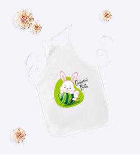 BK Gift Kişiye Özel Paskalya Bayramı Beyaz Çocuk Mutfak Önlüğü-13