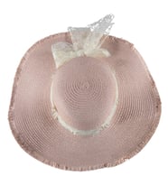 Bellezza Şık Tasarım Kadın Hasır Fötr İncili Fiyonklu Yazlık Plaj Şapka (Pembe)