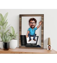 BK Gift Kişiye Özel Bilgisayar Mühendisi Karikatürlü 3D Ahşap Tablo, Sevgiliye Hediye, Arkadaşa Hediye, Yıl Dönümü Hediyesi, Doğum Günü Hediyesi-1
