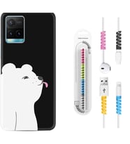 Vivo Y11S Y21S Y20 Y20S Y70 Kılıf Kablo Koruma Spiral Silikon Panda Sevimli 1738
