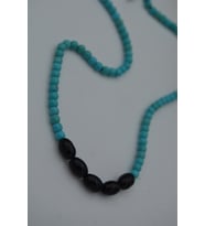 STONEAGE JEWELLERY Arpa Oniks ve turkuaz Taşlı Metalsiz Kolye