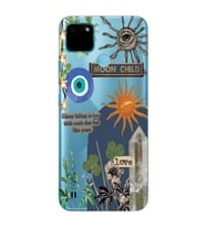 Realme C21Y/C25Y Uyumlu Moon Child Desenli Şeffaf Telefon Kılıfı