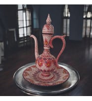 El yapımı 40 cm Kabartmalı El İşçilikli Ata Vazo