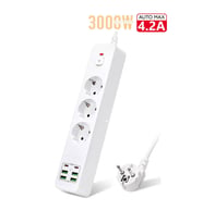 Nesil 2 Metre 3'lü Grup Priz 4 Adet USB + 2 Adet Type-C Girişli Şarj ...