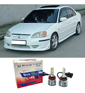 Honda Civic Vtec 1 ES7 Led Xenon Sis Far Ampulü H11 Duo Yeni Seri Beyaz 2001-2004