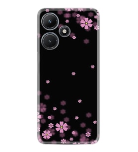 Infınix Hot 30i Kılıf Resimli Desenli Baskılı Silikon Black flowers 1391