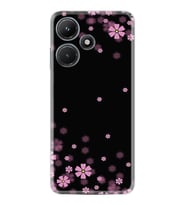 Infınix Hot 30i Kılıf Resimli Desenli Baskılı Silikon Black flowers 1391