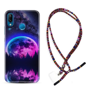 Huawei P20 Lite Mate 10 20 Lite Pro P40 Lite KılıfBoyun Asklı Rasta Silikon Star Planet 1652