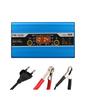 Powermaster PM-1230A 12 Volt 30 Amper LCD Ekranlı Akıllı Akü Şarj Cihazı