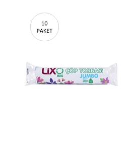 J-250 Jumbo Boy Çöp Torbası 80 x 110 cm 10 Lu Rulo x 5 Paket = 50 Adet (Mavi)