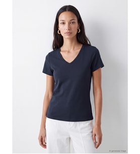 LCW EVERYDAY Lacivert V Yaka Soft Touch Kadın Tişört
