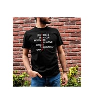 Unisex Bisiklet Yaka Baskılı Oversize T-Shirt - Siyah