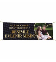 Evlilik Teklifi Kumaş Pankart -6- (Çok Renkli)